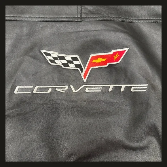 Corvette Z06 505 HP Leather Jacket Men’s XL Mad House GM Licensed Black EUC - Picture 8 of 12